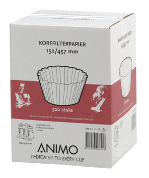 Korffilterpapier 152/457mm 1000 stuks Animo Korffilterpapier 152/457mm 1000 stuks Animo