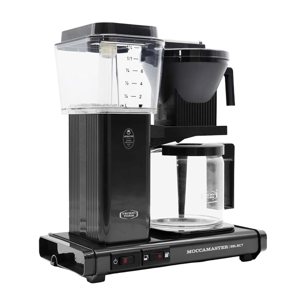 Koffiezet met glazen kan Moccamaster KBG black zwart