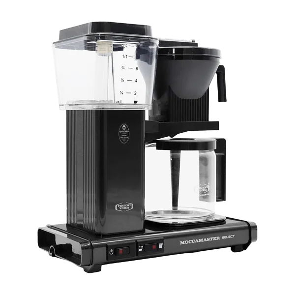 Moccamaster-KBG-black-left Koffiezet met glazen kan Moccamaster KBG black zwart