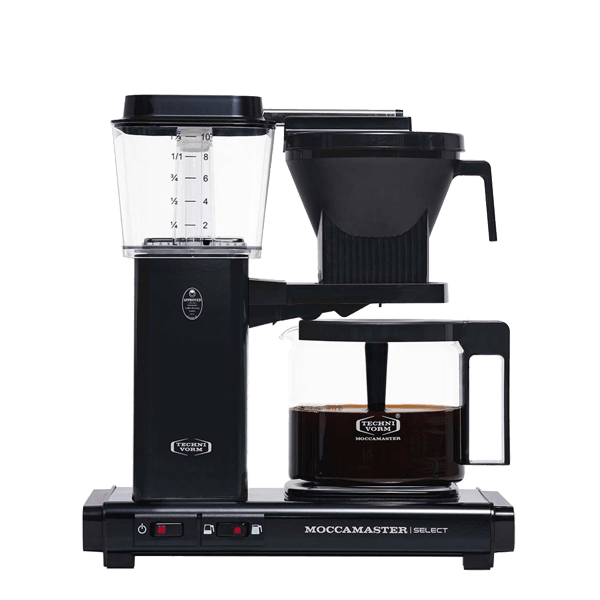 Koffiezet met glazen kan Moccamaster KBG black zwart