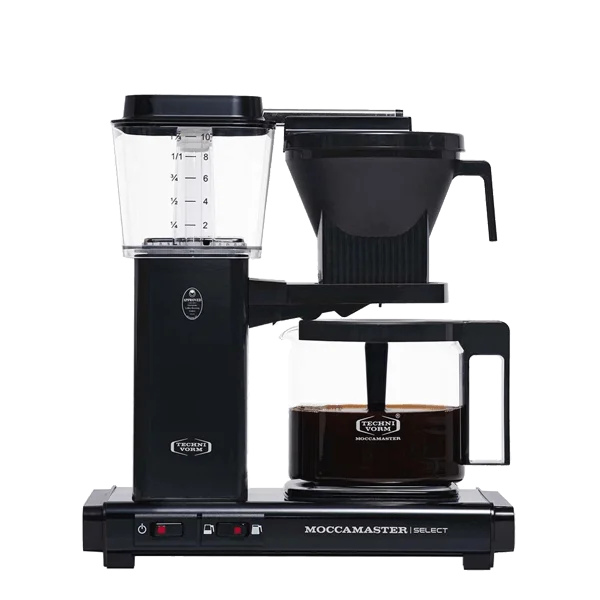 Koffiezet met glazen kan Moccamaster KBG black zwart