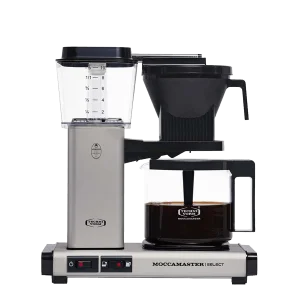 Koffiezet met glazen kan Moccamaster KBG matt silver mat zilver