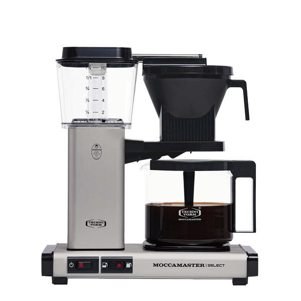 Koffiezet met glazen kan Moccamaster KBG matt silver mat zilver