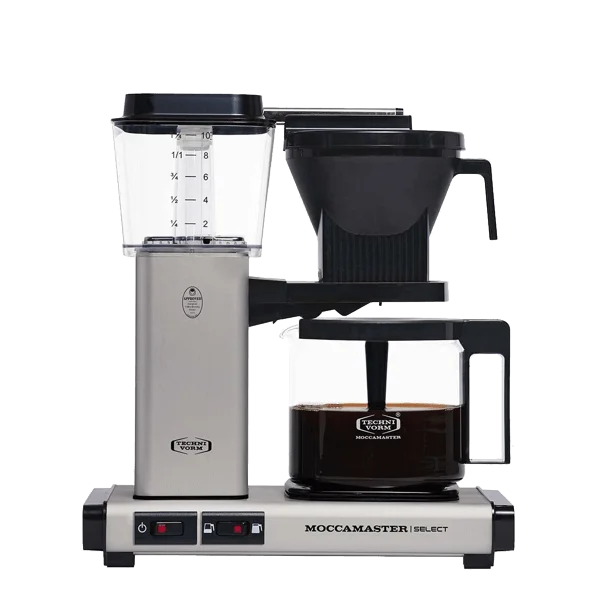 Koffiezet met glazen kan Moccamaster KBG matt silver mat zilver