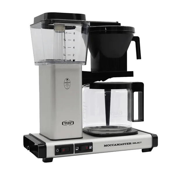 Koffiezet met glazen kan Moccamaster KBG matt silver mat zilver