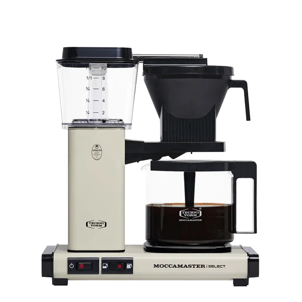 Koffiezet met glazen kan Moccamaster KBG offwhite wit