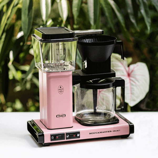 Koffiezet met glazen kan Moccamaster KBG pink roze