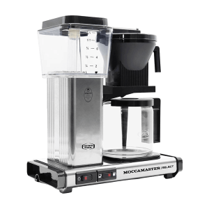 Moccamaster-KBG-polished-silver-left Koffiezet met glazen kan Moccamaster KBG polished gepolierd