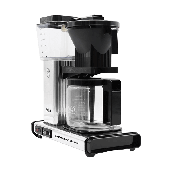 Koffiezet met glazen kan Moccamaster KBG polished gepolierd