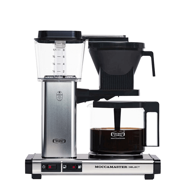 Koffiezet met glazen kan Moccamaster KBG polished gepolierd