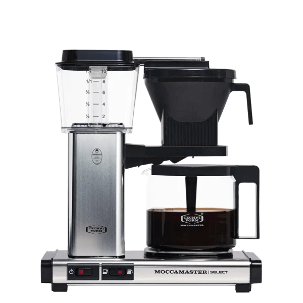 Koffiezet met glazen kan Moccamaster KBG polished gepolierd