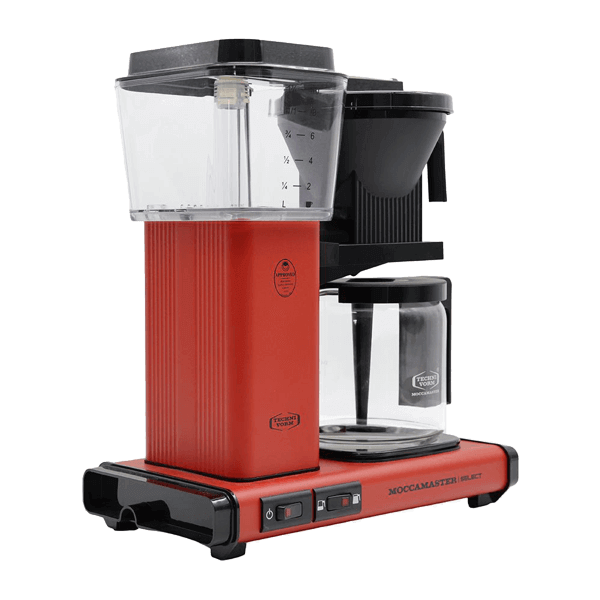 Koffiezet met glazen kan Moccamaster KBG red rood