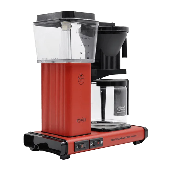 Koffiezet met glazen kan Moccamaster KBG red rood