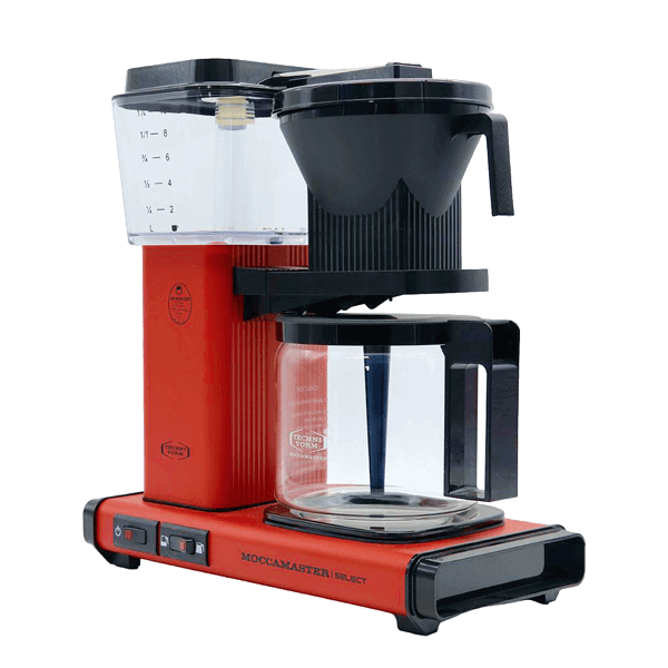 Koffiezet met glazen kan Moccamaster KBG red rood