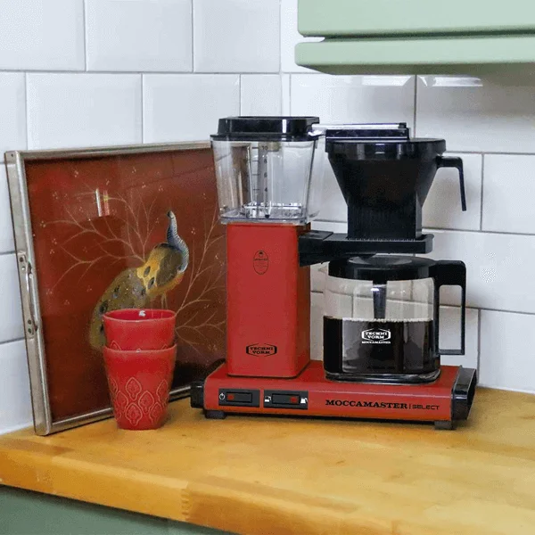 Koffiezet met glazen kan Moccamaster KBG red rood