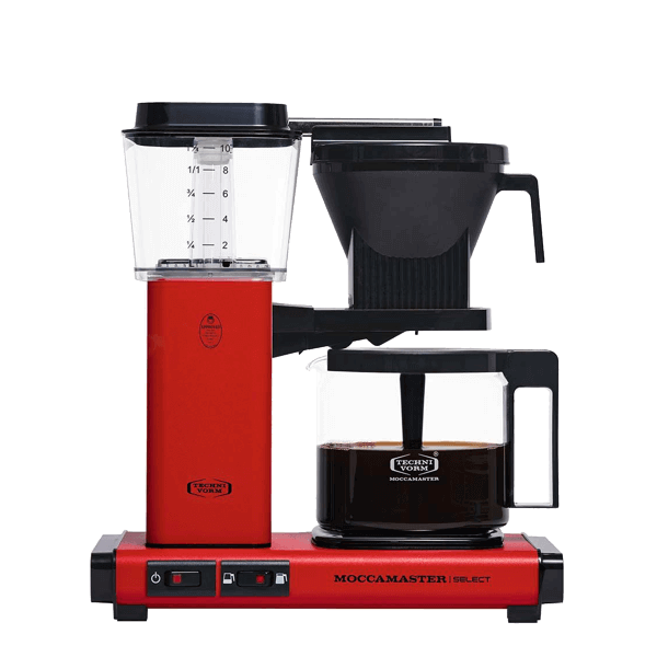 Koffiezet met glazen kan Moccamaster KBG red rood