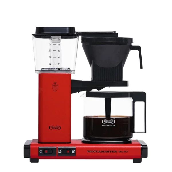 Koffiezet met glazen kan Moccamaster KBG red rood