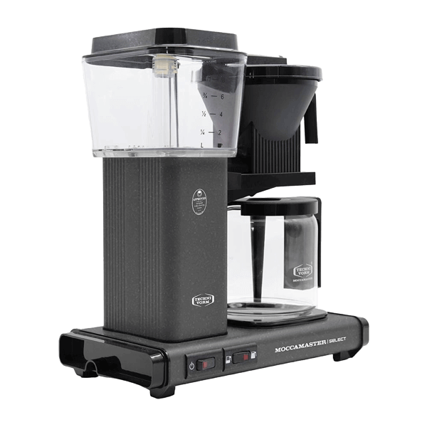 Koffiezet met glazen kan Moccamaster KBG stone grey antraciet