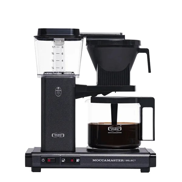 Koffiezet met glazen kan Moccamaster KBG stone grey antraciet