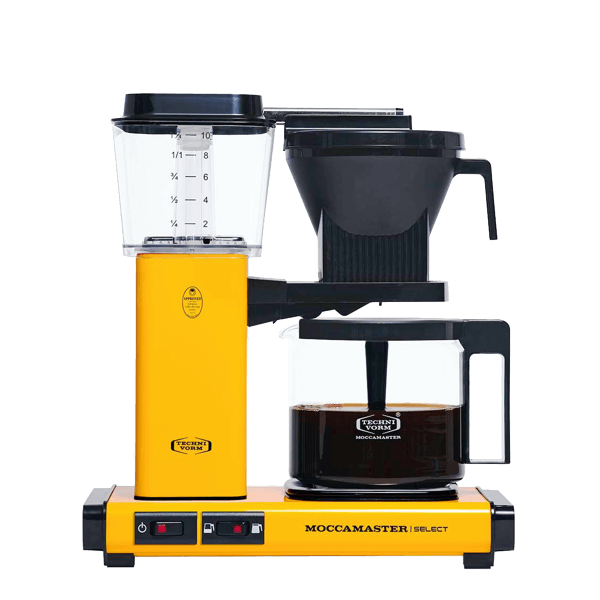 Koffiezet met glazen kan Moccamaster KBG yellow geel