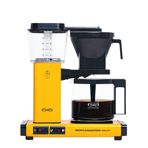 Koffiezet met glazen kan Moccamaster KBG yellow geel