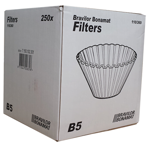 Korffilterpapier 250 stuks voor B5 Bravilor