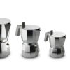 A coffee maker with a familiar and at the same time innovative form. Designed by architect David Chipperfield, Moka is an artist's interpretation of a timeless icon of the Italian culture. Chipperfield introduces a series of details that make the Moka design new and even more functional, such as the flat lid on which to place the cups to be heated - allowing optimum enjoyment of the aroma and flavour of the drink. For those who don't want to compromise on the unmistakeable taste of coffee prepared with an espresso coffee maker.
