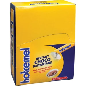 Hotcemel Chocomel 30 gram x 25 st Hotcemel Chocomel 30 gram x 25 st Instant is cacaopoeder waarmee je eenvoudig en snel chocolademelk kunt maken. Om chocolademelk te maken hoef je alleen maar de poeder in een glas/mok te doen en dit al roerend te mengen met heet water. Je hebt voor het maken van deze chocolademelk dus geen melk nodig. Deze verpakking bevat 25 stuks hotcemel van 30 gram